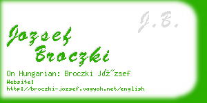 jozsef broczki business card